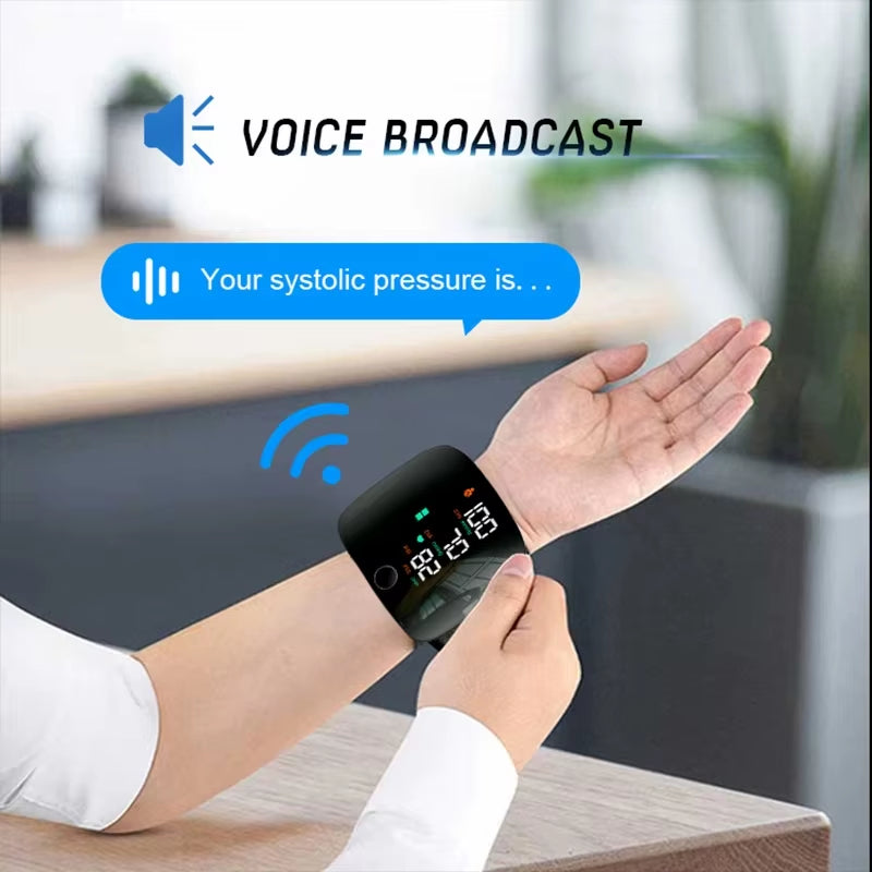 Rechargeable Wrist Blood Pressure Monitor New Touch LED Tonometer Medical English / Russian Voice Broadcast Tonometer BP Monitor