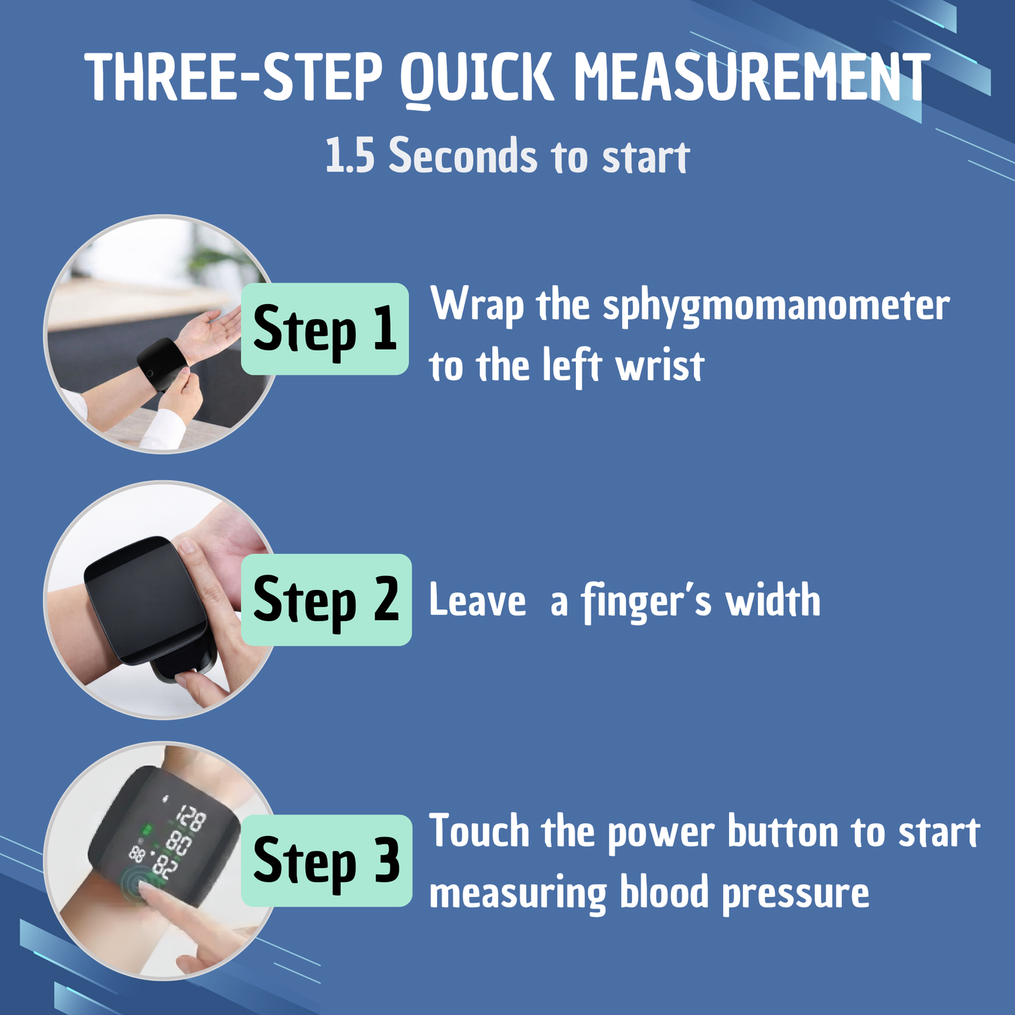Smart Wrist Blood Pressure Monitor with Touch Screen and English Voice