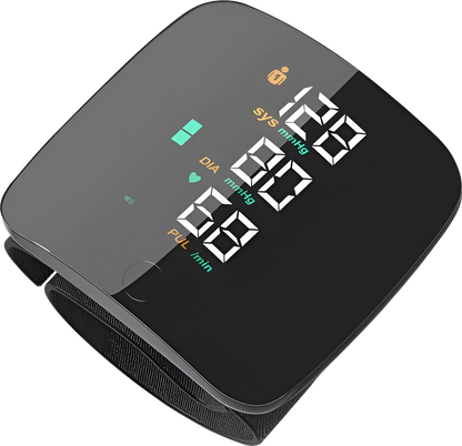 Intelligentes Blutdruckmessgerät für das Handgelenk mit Touchscreen und englischer Sprachausgabe